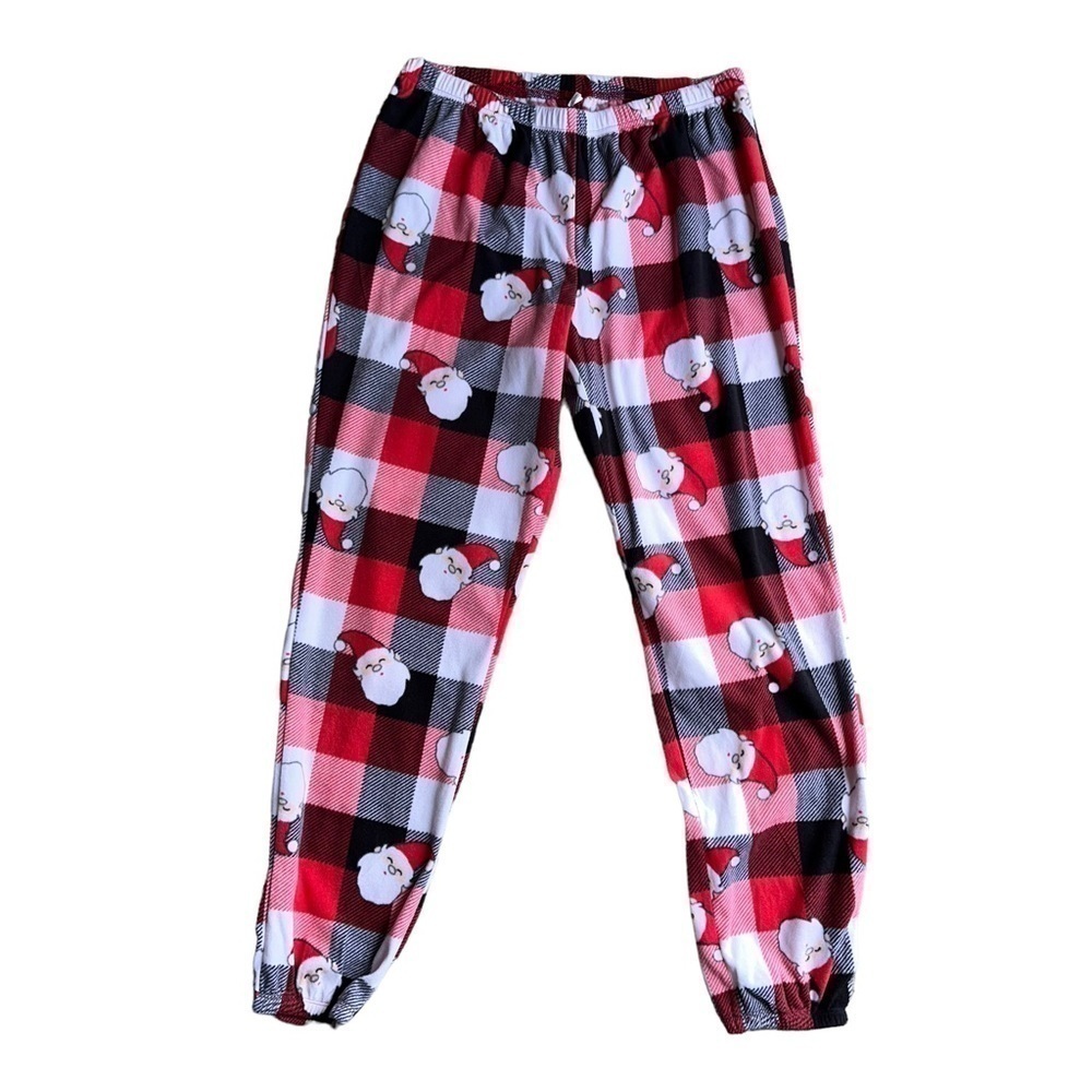 Women’s Christmas Plaid Santa Pajama Set Size Medium Long Brand New With Tags - Picture 3 of 7
